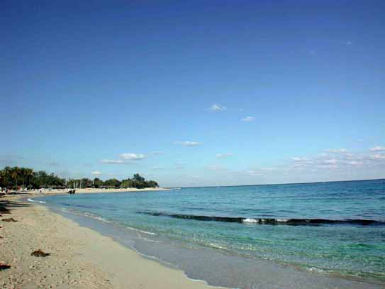 Una spiaggia sabbiosa e il mare trasparente...